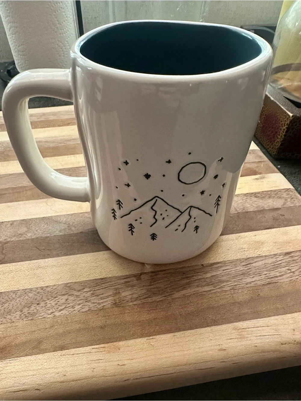 Rae Dunn Stay Wild Mug - White Exterior with Black Interior